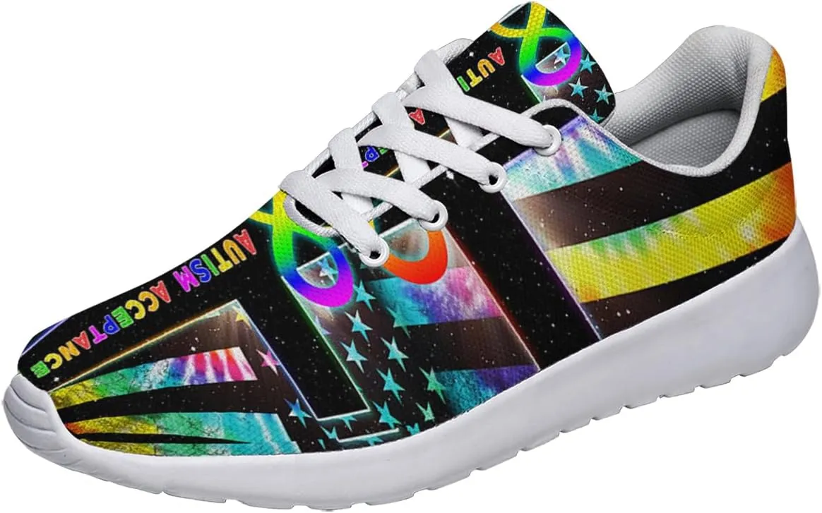 Sonzj-II Autism Shoes for Men Women Running Sneakers Breathable Casual Sport Tennis Shoes Gift for Him Her