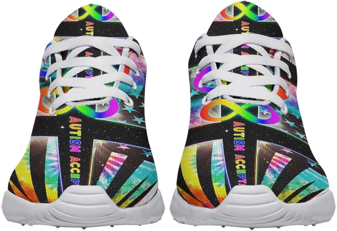 Sonzj-II Autism Shoes for Men Women Running Sneakers Breathable Casual Sport Tennis Shoes Gift for Him Her