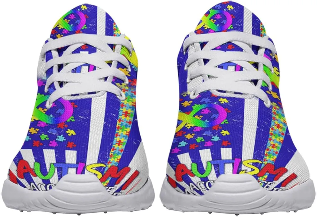 Sonzj-II Autism Shoes for Men Women Running Sneakers Breathable Casual Sport Tennis Shoes Gift for Him Her