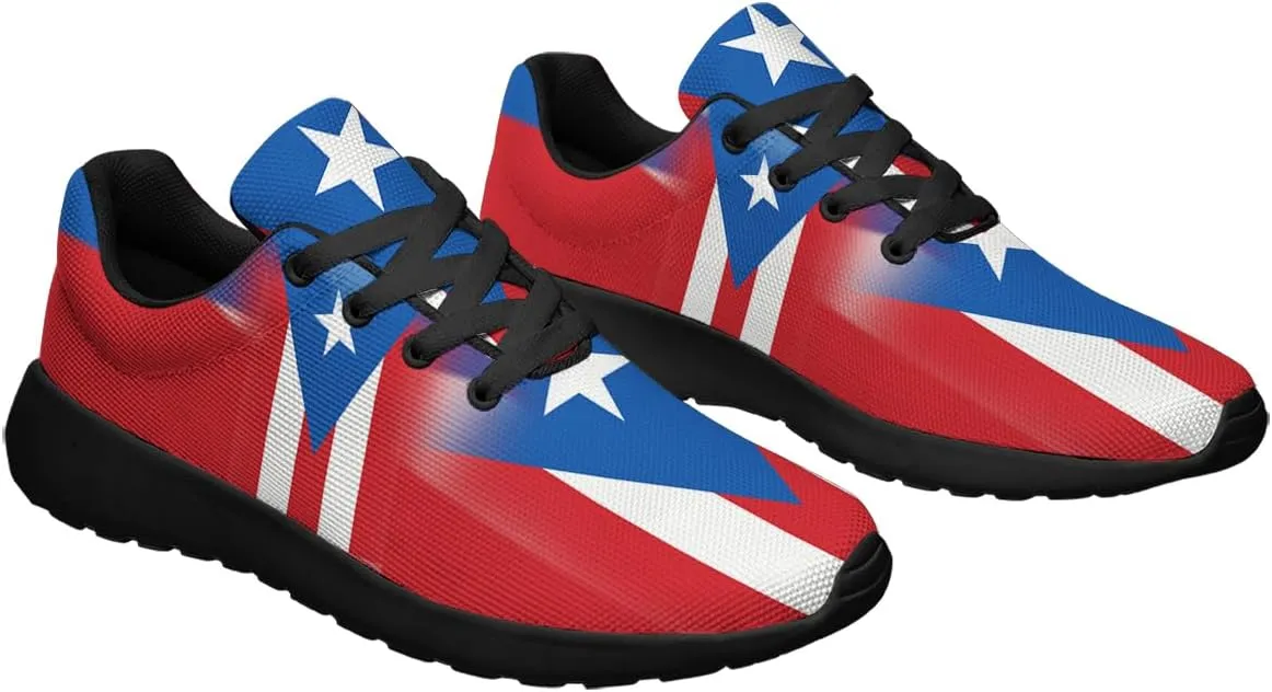 Sonzj-II Puerto Rico Shoes Mens Womens Running Shoes Athletic Casual Puerto Rico Flag Tennis Sneakers Gifts for Friends