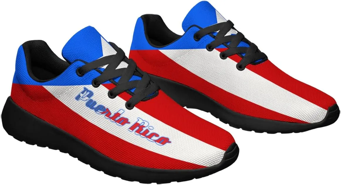 Sonzj-II Puerto Rico Shoes Mens Womens Running Shoes Athletic Casual Puerto Rico Flag Tennis Sneakers Gifts for Friends