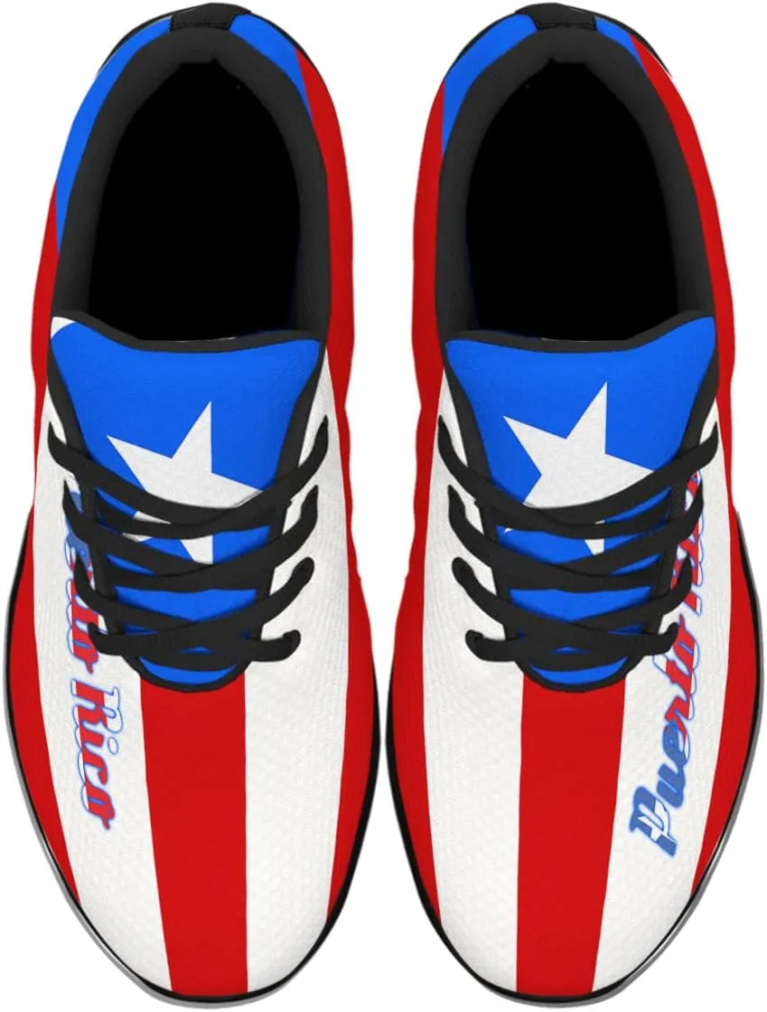 Sonzj-II Puerto Rico Shoes Mens Womens Running Shoes Athletic Casual Puerto Rico Flag Tennis Sneakers Gifts for Friends