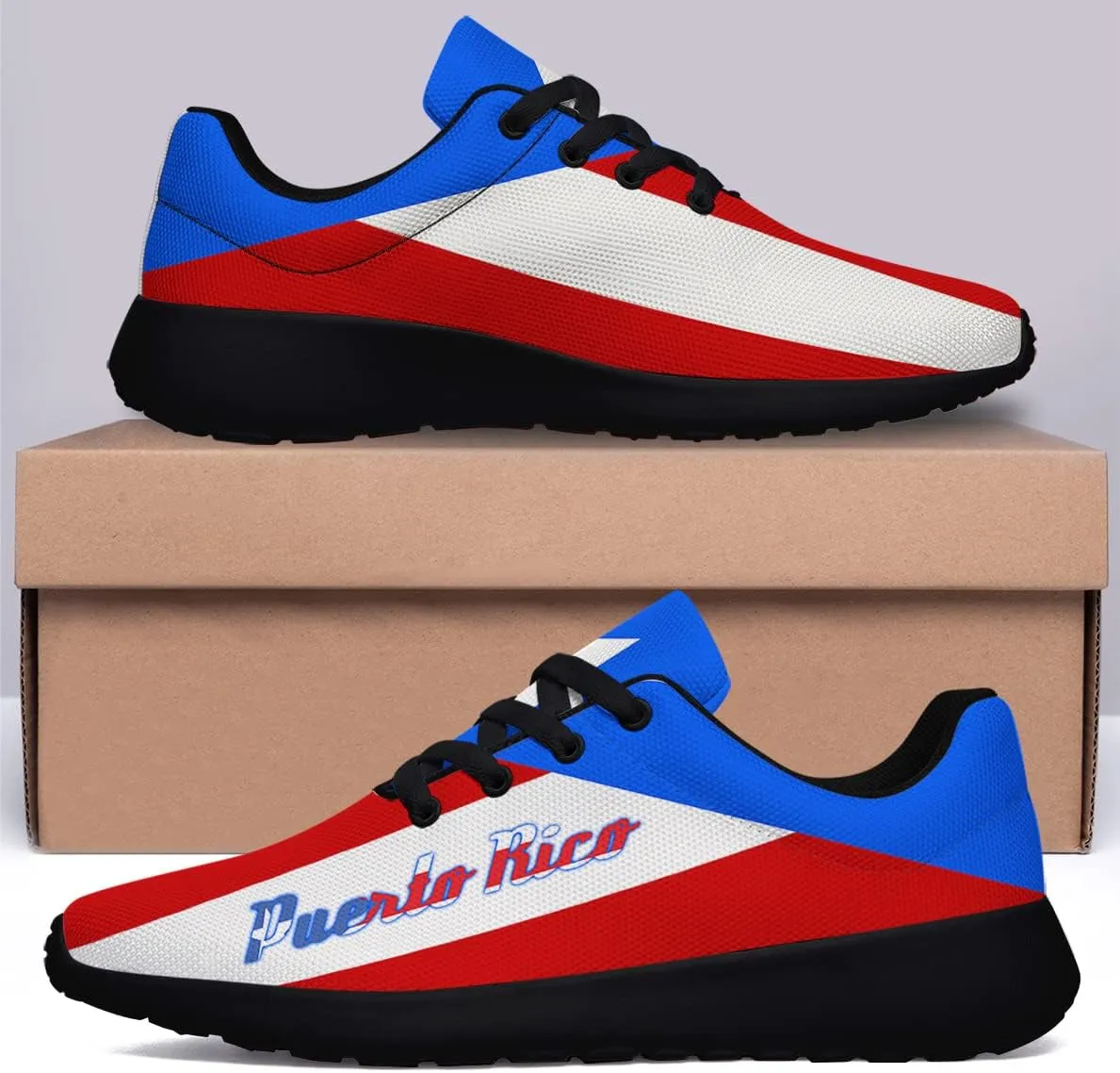 Sonzj-II Puerto Rico Shoes Mens Womens Running Shoes Athletic Casual Puerto Rico Flag Tennis Sneakers Gifts for Friends