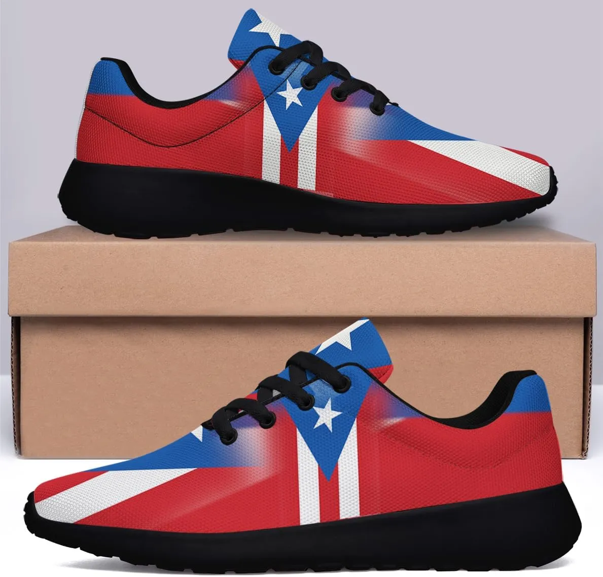 Sonzj-II Puerto Rico Shoes Mens Womens Running Shoes Athletic Casual Puerto Rico Flag Tennis Sneakers Gifts for Friends