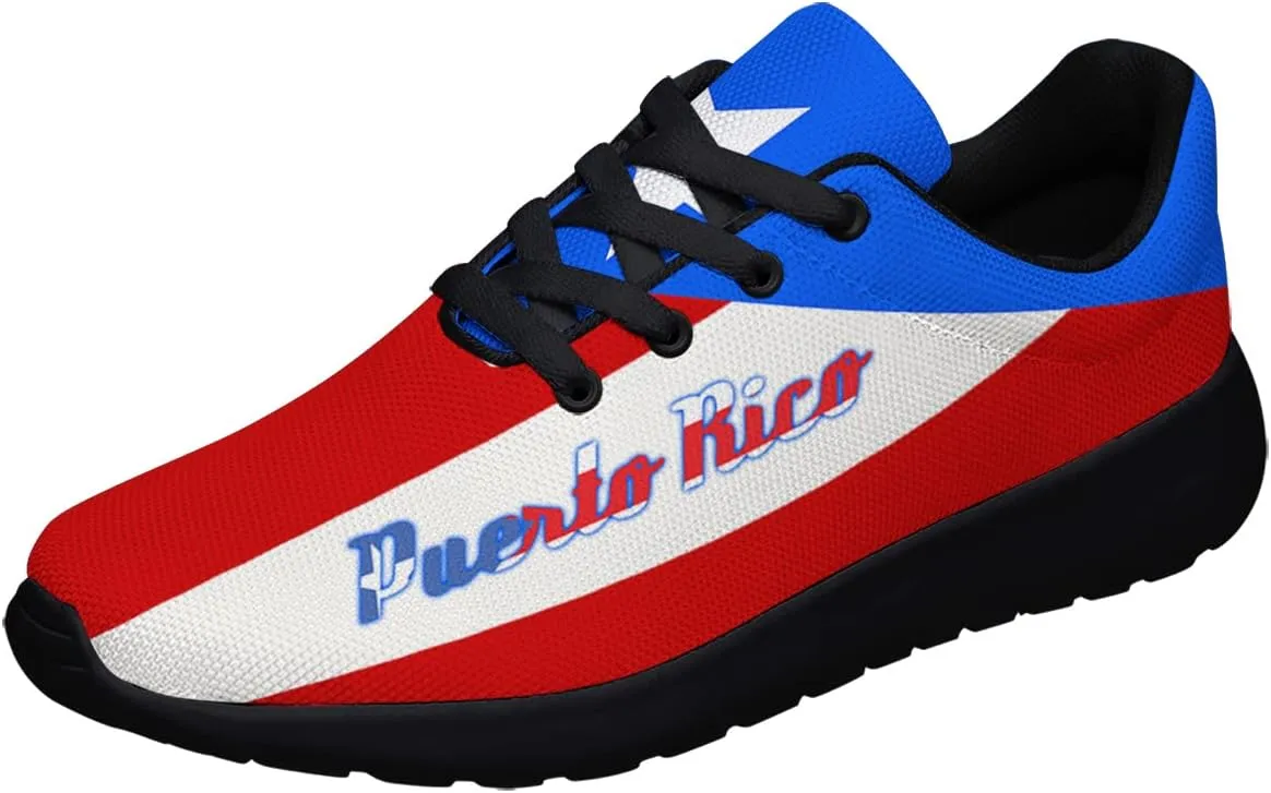 Sonzj-II Puerto Rico Shoes Mens Womens Running Shoes Athletic Casual Puerto Rico Flag Tennis Sneakers Gifts for Friends