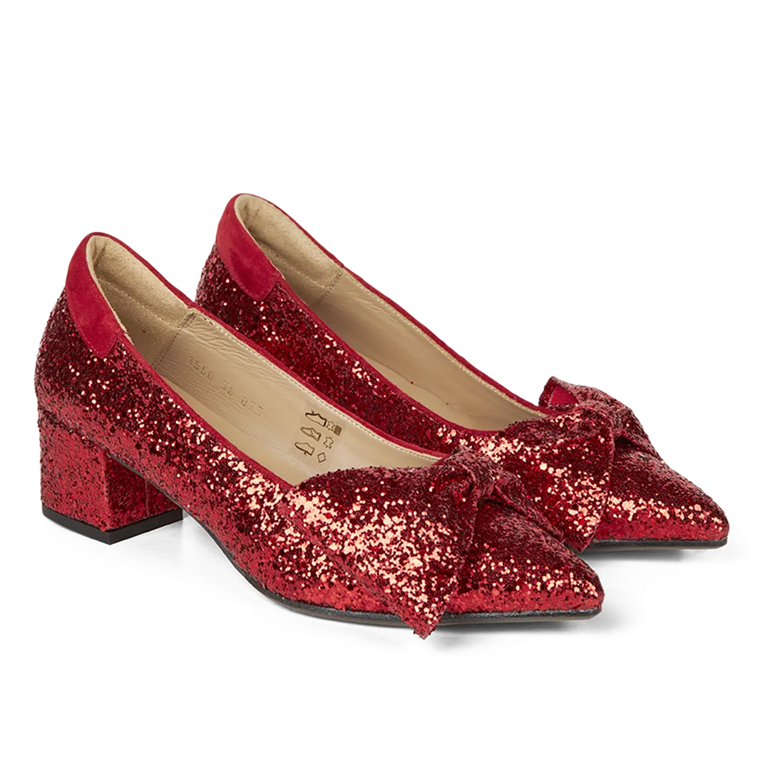 Sparkling glitter bow pump