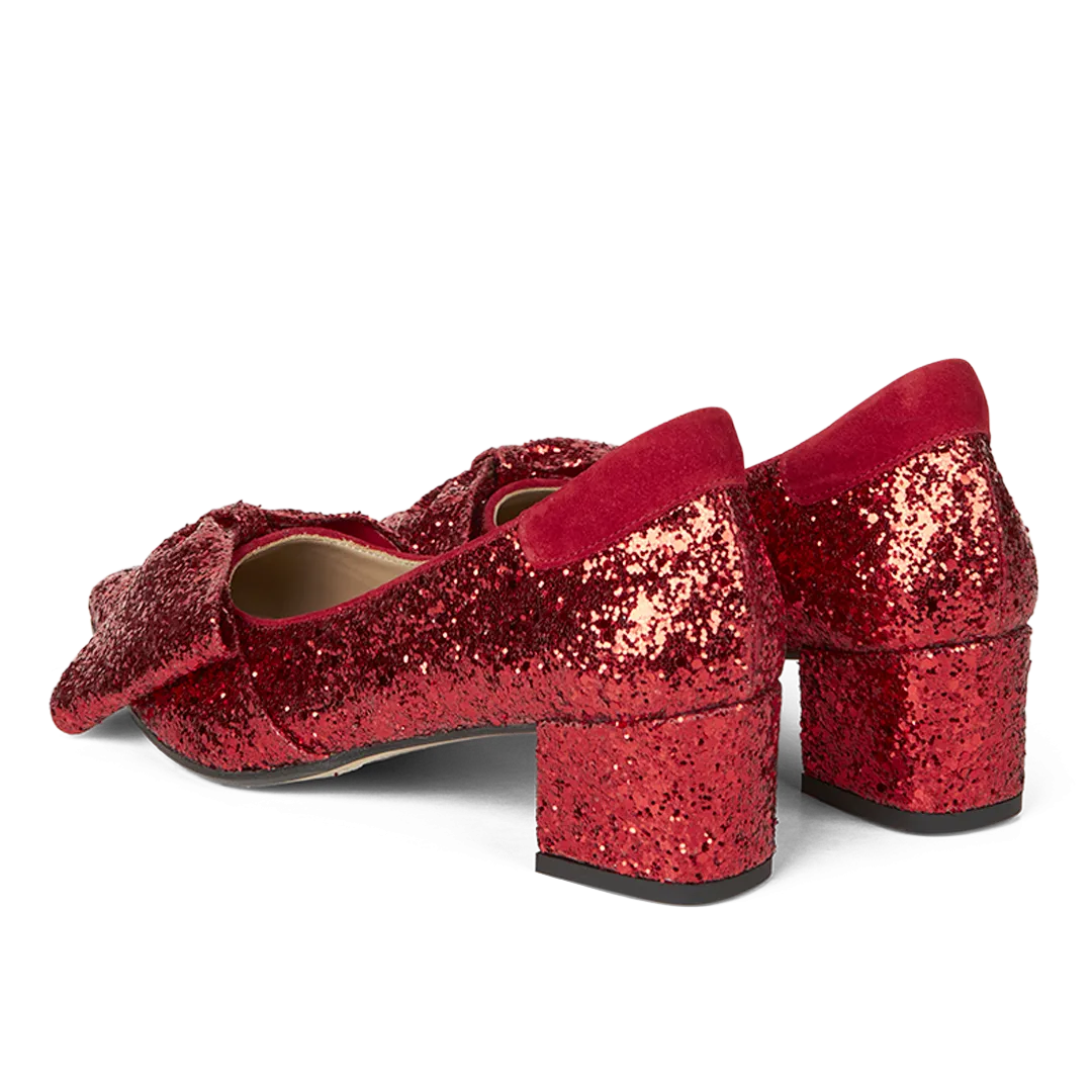 Sparkling glitter bow pump