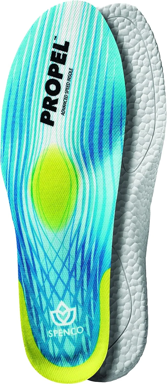 Spenco Propel Performance Shoe Insoles for Women and Men, Men's 8-9.5/Women's 9-10.5 Blue