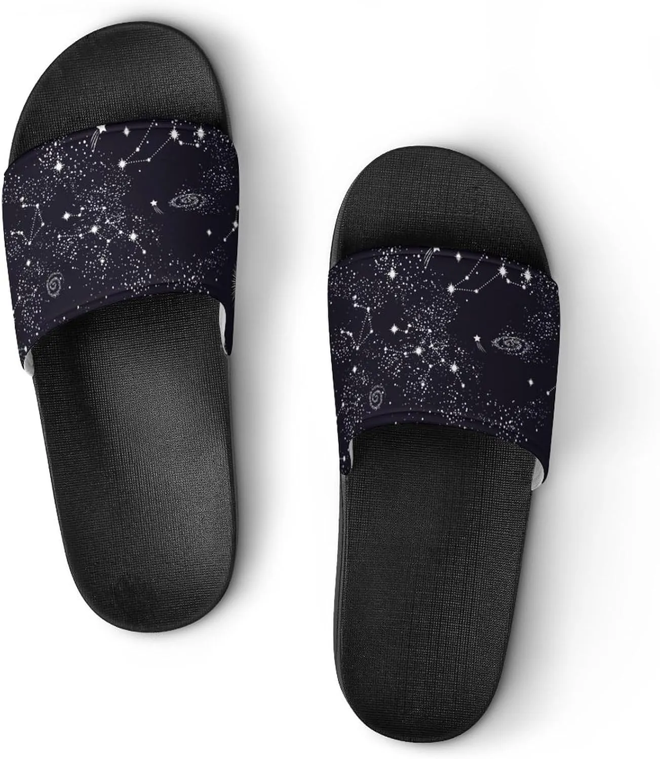 Stars Moon Planet Space Galaxy Universe Pattern PVC Home Slippers Non-Slip Shower Sandals Summer Indoor Outdoor Beach for Men And Women