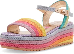 Steve Madden Girls Shoes Girls Cleo Wedge Sandal, Rainbow Multi, 1 Little Kid