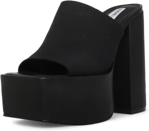 Steve Madden Tristyn Slip On Open Squared Toe Block Heeled Fashion Sandals