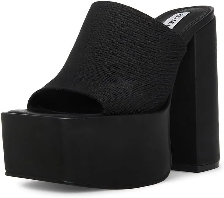 Steve Madden Tristyn Slip On Open Squared Toe Block Heeled Fashion Sandals