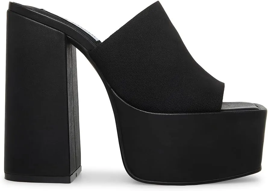 Steve Madden Tristyn Slip On Open Squared Toe Block Heeled Fashion Sandals