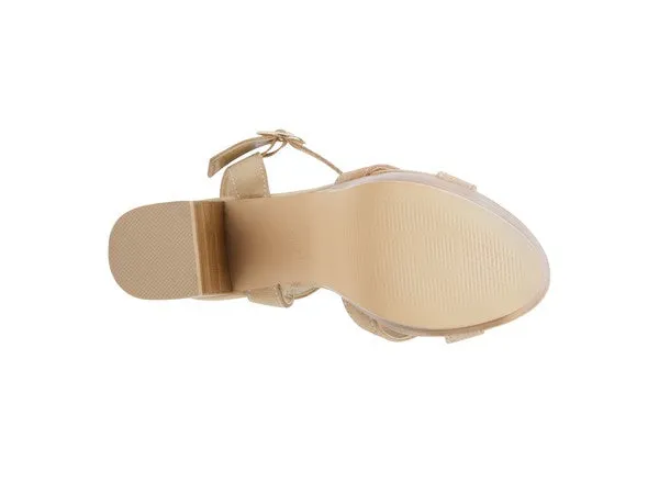 SUEDE LEATHER BLOCK HEELED SANDAL