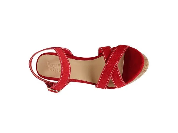 SUEDE LEATHER BLOCK HEELED SANDAL