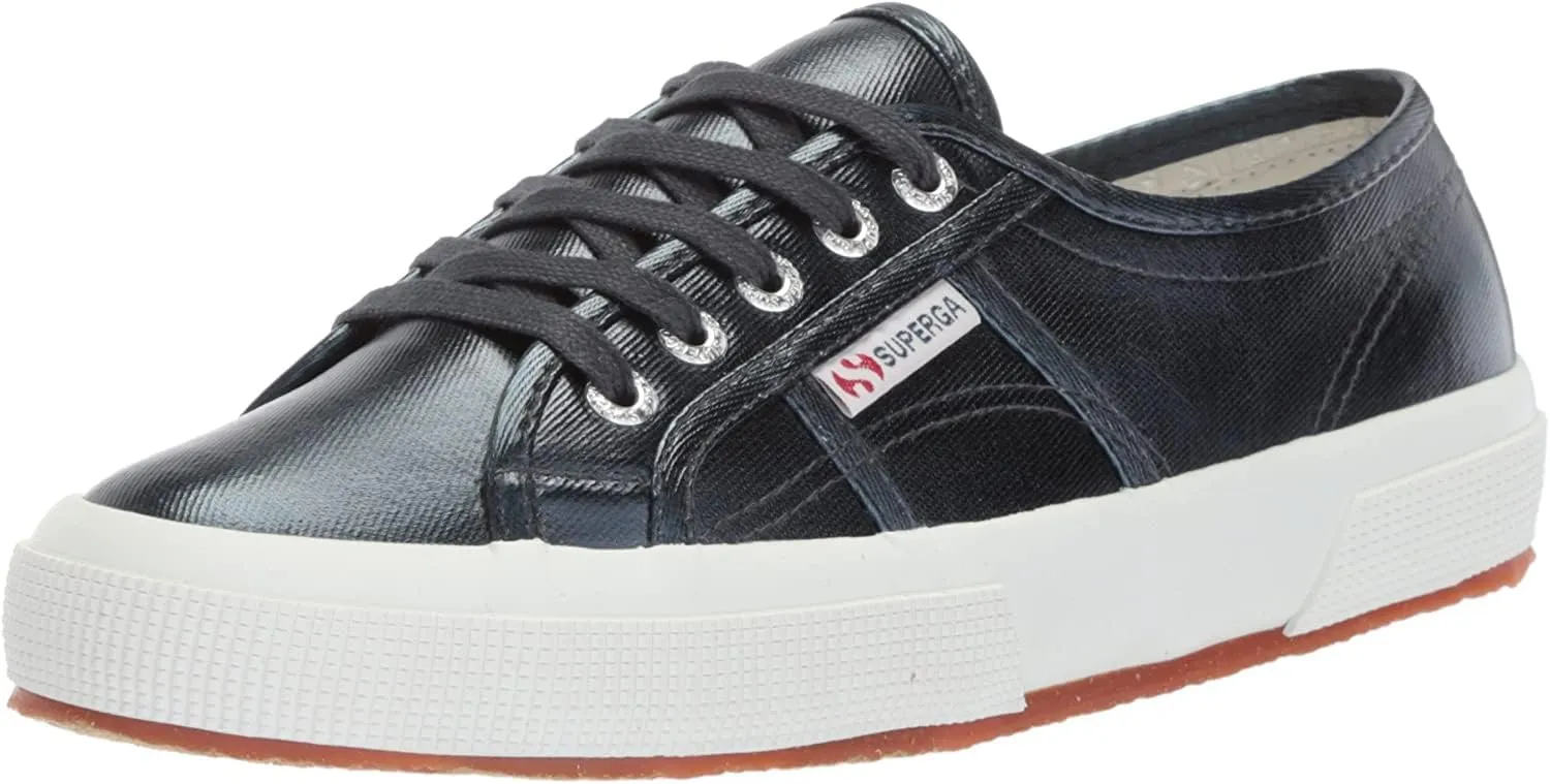 Superga Cotmetu Metallic Low-top Lace Up Fashion Sneaker Rounded Toe BLK METLIC