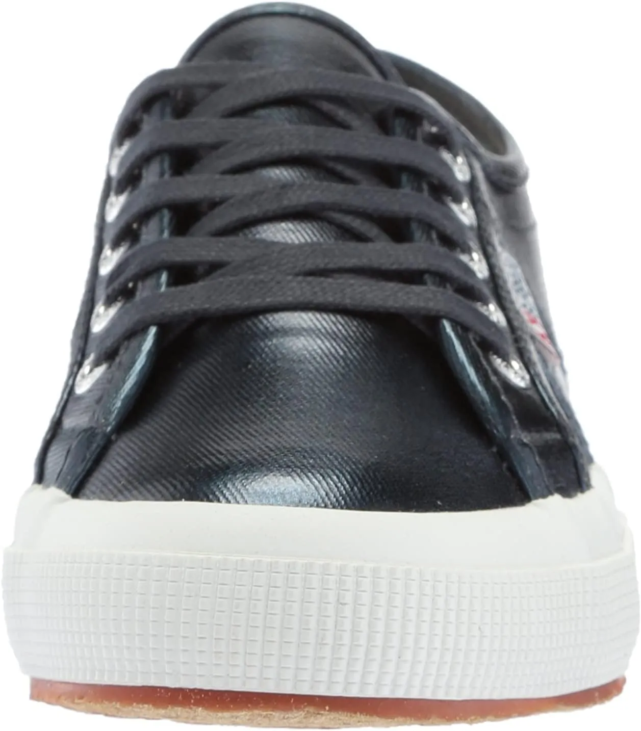 Superga Cotmetu Metallic Low-top Lace Up Fashion Sneaker Rounded Toe BLK METLIC
