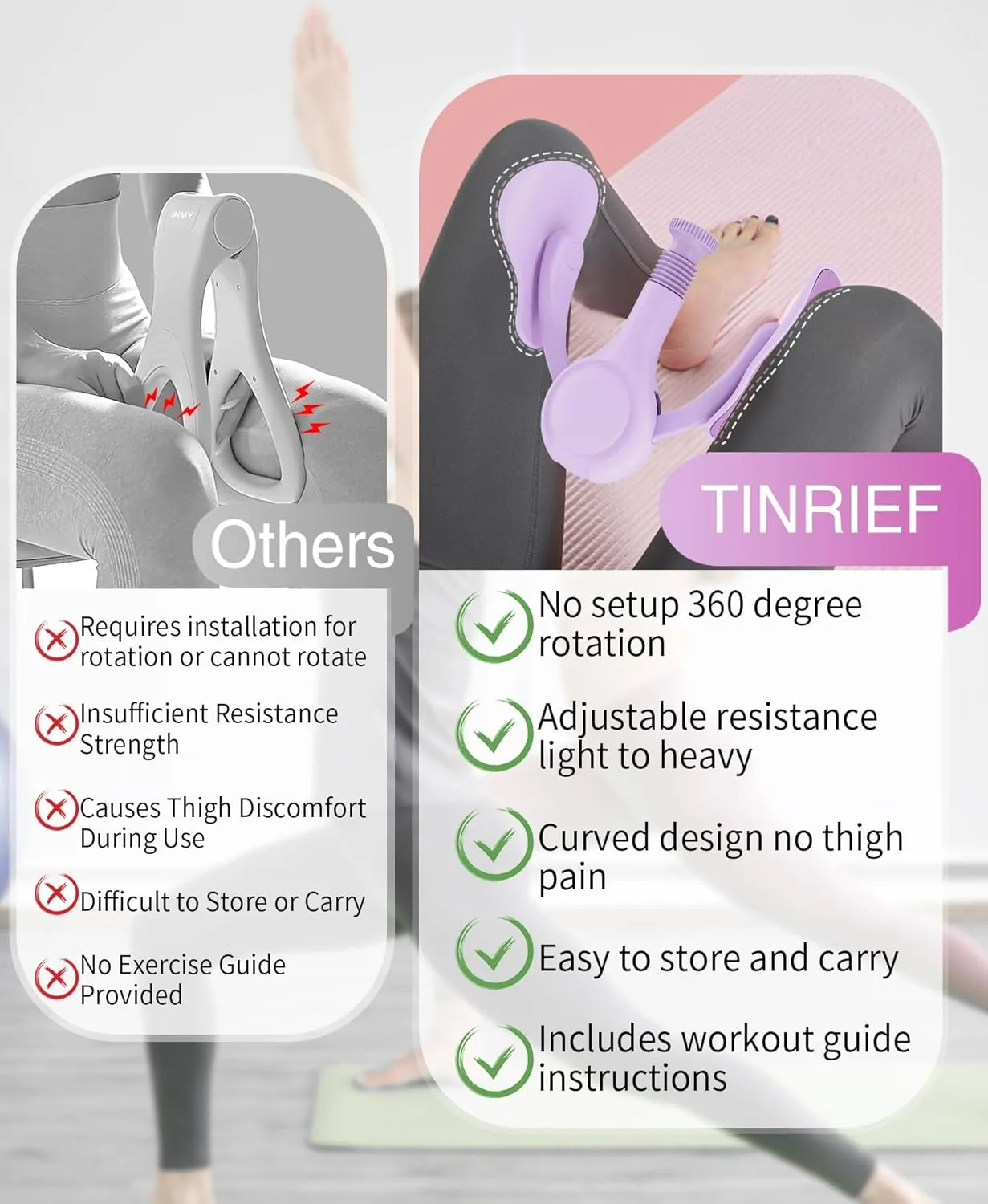Thigh Master Kegel Exerciser, Pelvic Floor Muscle Exercise Device, Inner Thigh Master Hip Trainer Kegel Exerciser for Postpartum Rehabilitation, Leg Workout Equipment