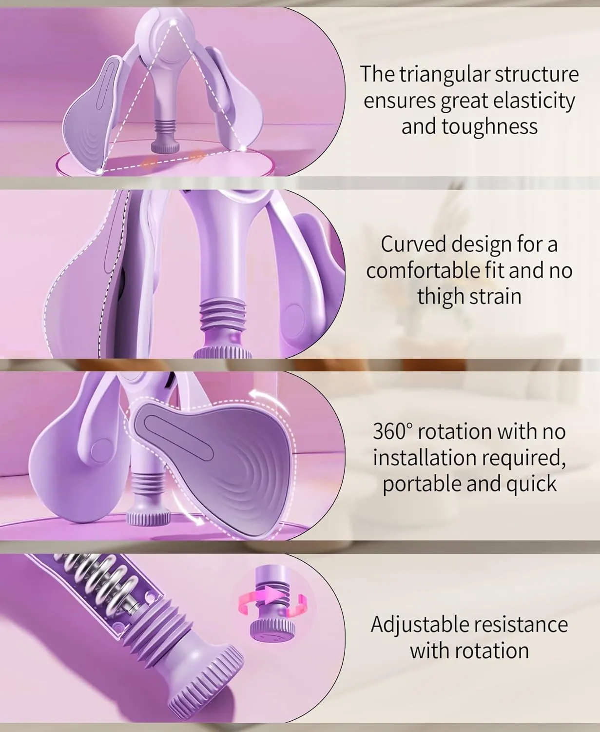 Thigh Master Kegel Exerciser, Pelvic Floor Muscle Exercise Device, Inner Thigh Master Hip Trainer Kegel Exerciser for Postpartum Rehabilitation, Leg Workout Equipment