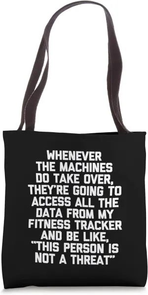This Person Is Not A Threat... Funny Fitness Workout Gym Tote Bag