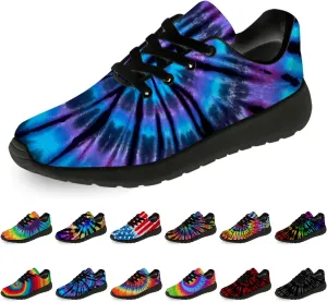 Tie Dye Shoes for Women Men Running Shoes Womens Mens Walking Tennis Sneakers Comfortable Sport Jogging Shoes Gifts