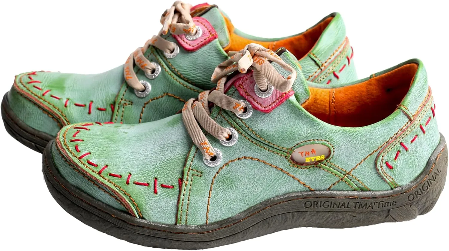 TMA EYES Women 's Hand Stitched Leather Walking Shoes