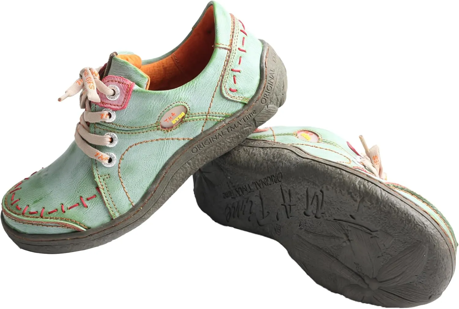 TMA EYES Women 's Hand Stitched Leather Walking Shoes