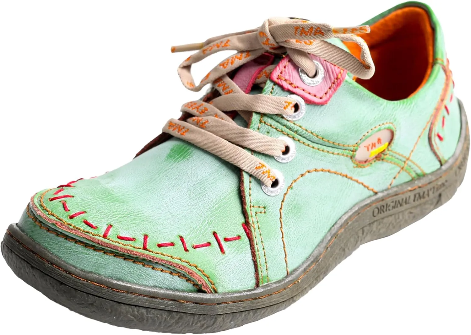 TMA EYES Women 's Hand Stitched Leather Walking Shoes