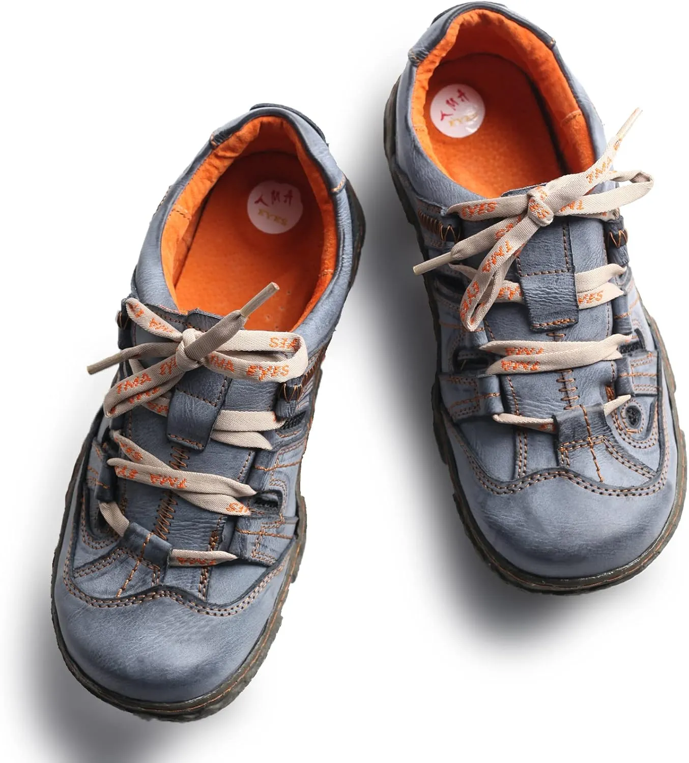 TMA EYES Women's Casual Lace-Up Breathable Mesh and Leather Sneaker
