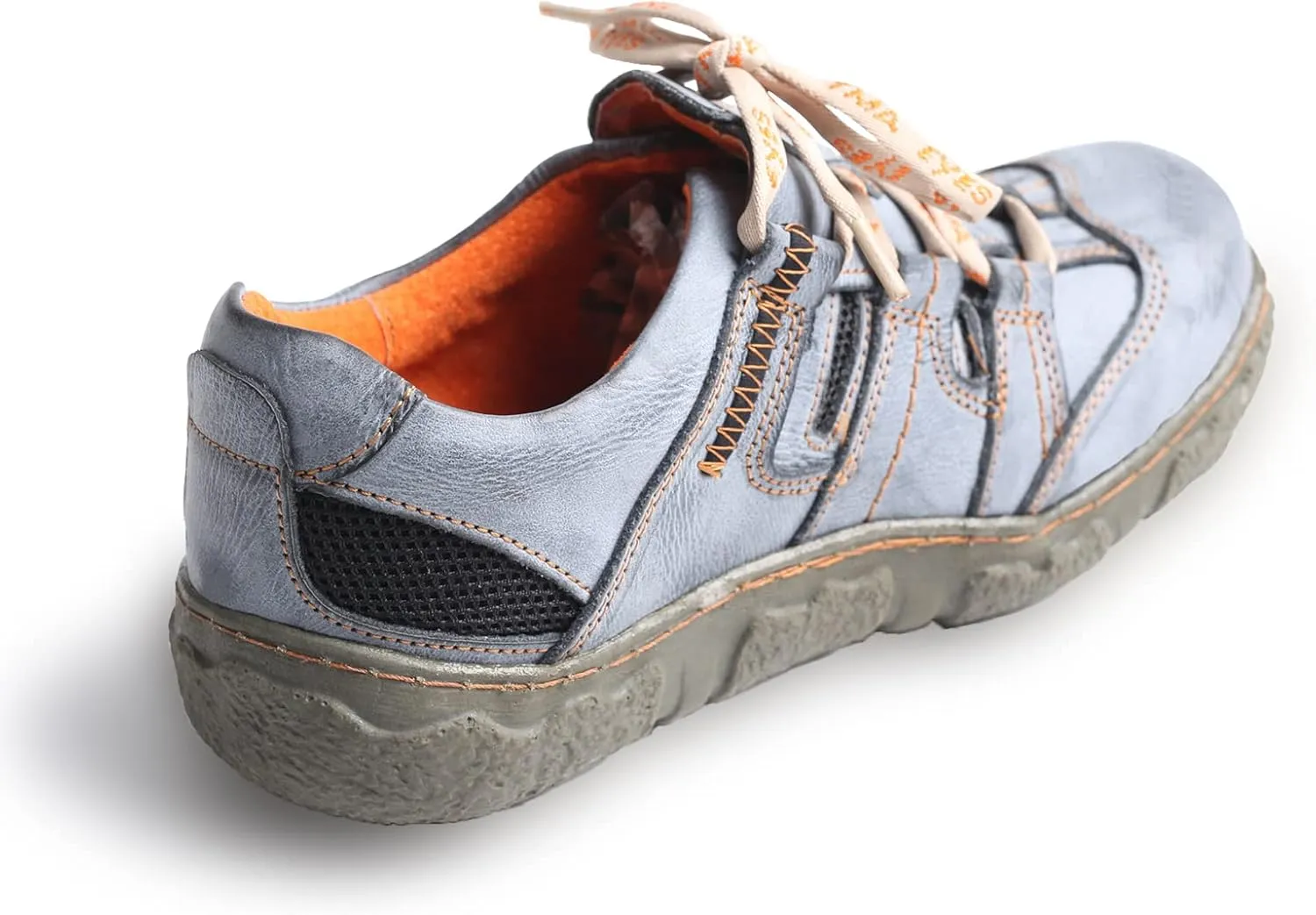 TMA EYES Women's Casual Lace-Up Breathable Mesh and Leather Sneaker