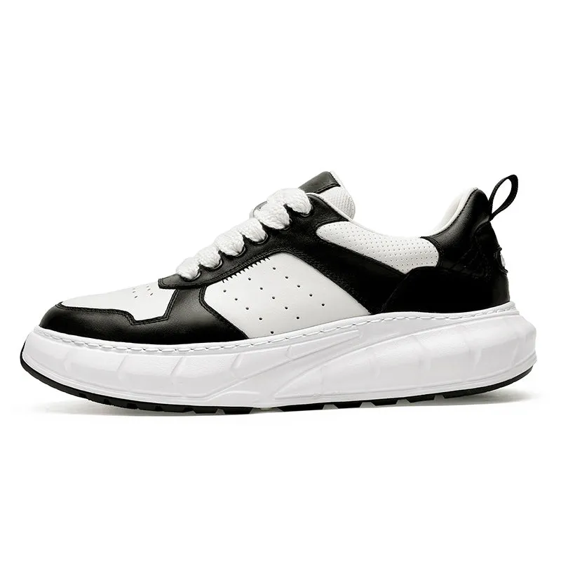 TNV Casual Shoes Thick Bottom Leather Sneaker Laces Up Summer Breathable DS3350