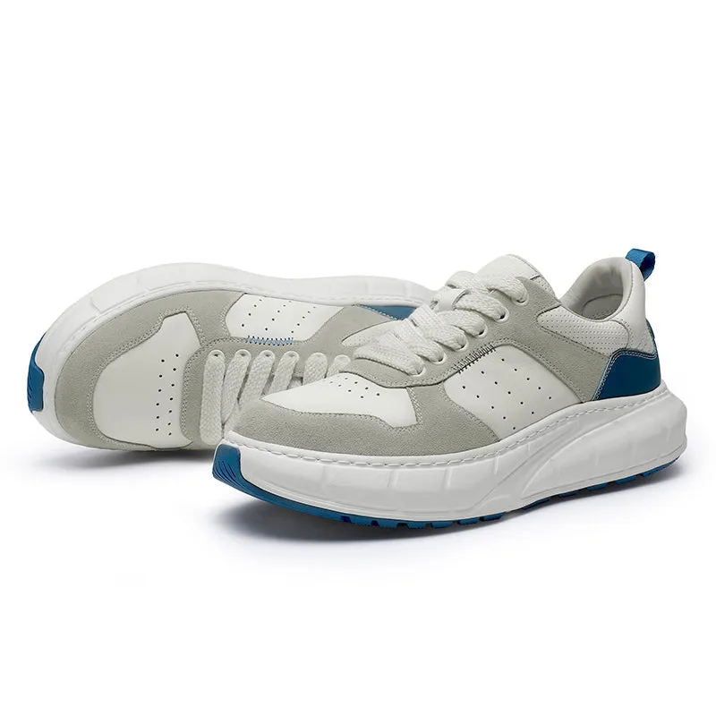 TNV Casual Shoes Thick Bottom Leather Sneaker Laces Up Summer Breathable DS3350