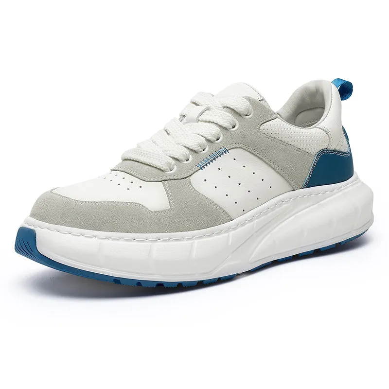 TNV Casual Shoes Thick Bottom Leather Sneaker Laces Up Summer Breathable DS3350