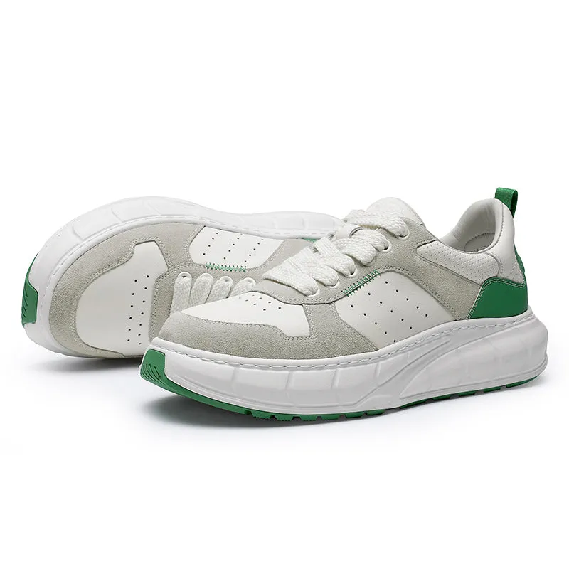 TNV Casual Shoes Thick Bottom Leather Sneaker Laces Up Summer Breathable DS3350