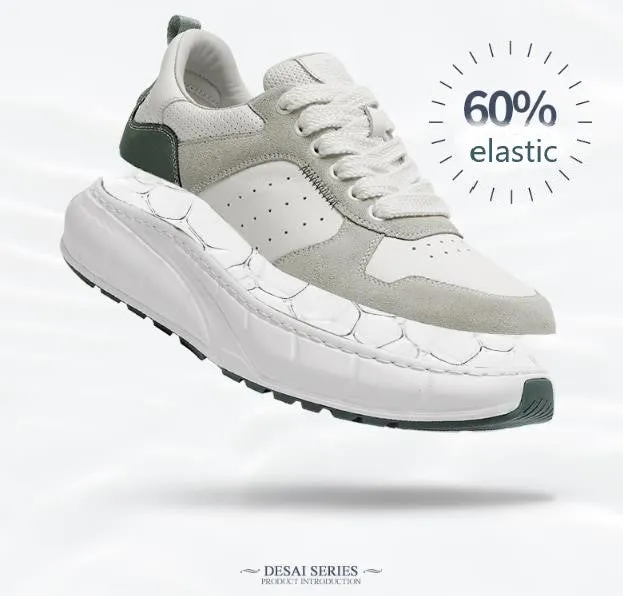 TNV Casual Shoes Thick Bottom Leather Sneaker Laces Up Summer Breathable DS3350