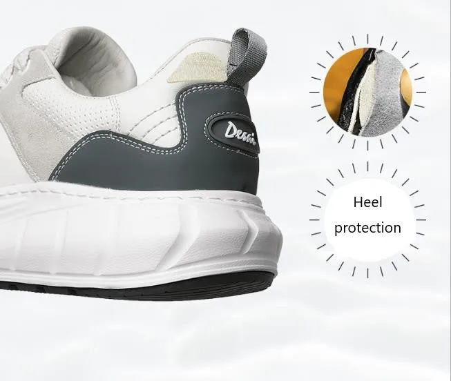 TNV Casual Shoes Thick Bottom Leather Sneaker Laces Up Summer Breathable DS3350