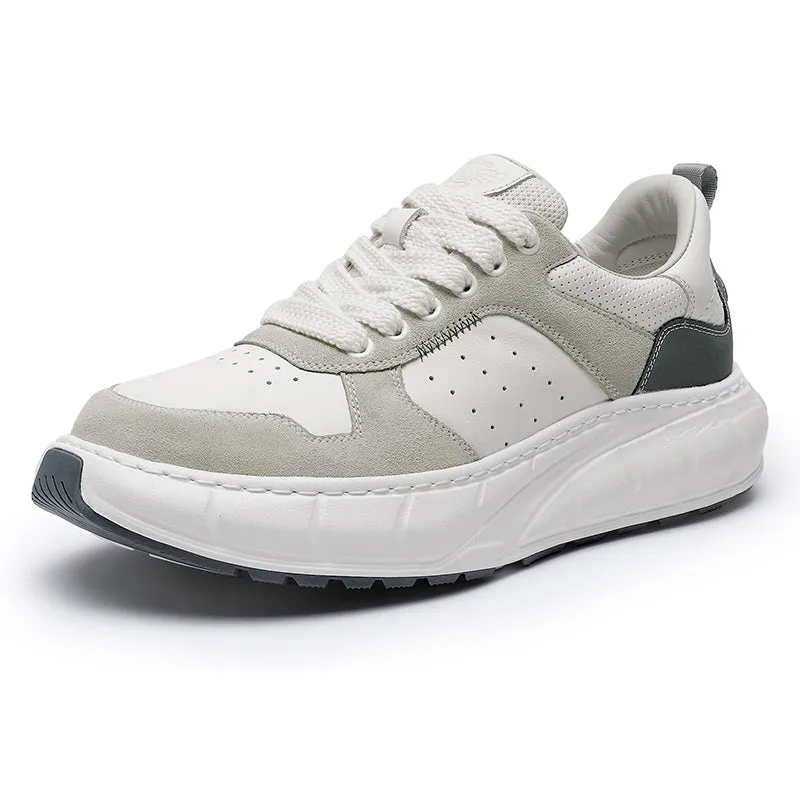 TNV Casual Shoes Thick Bottom Leather Sneaker Laces Up Summer Breathable DS3350