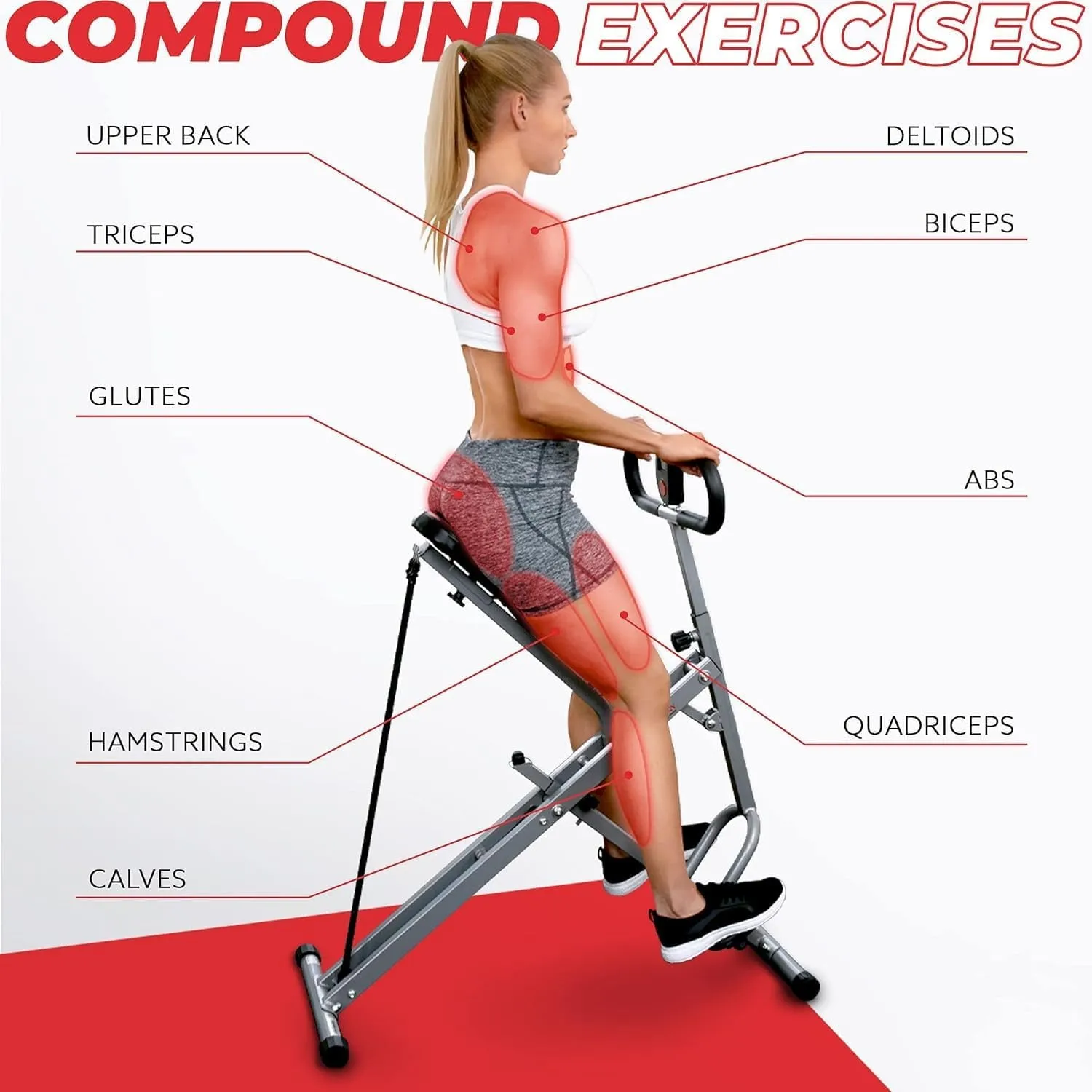Toning - Row-N-Ride Resistance Your with Body Home Total Foldable & Workouts the in Functional design Colors! Transform Squat for Assist Trainer Design Cloud-integrated Adjustable Stylish