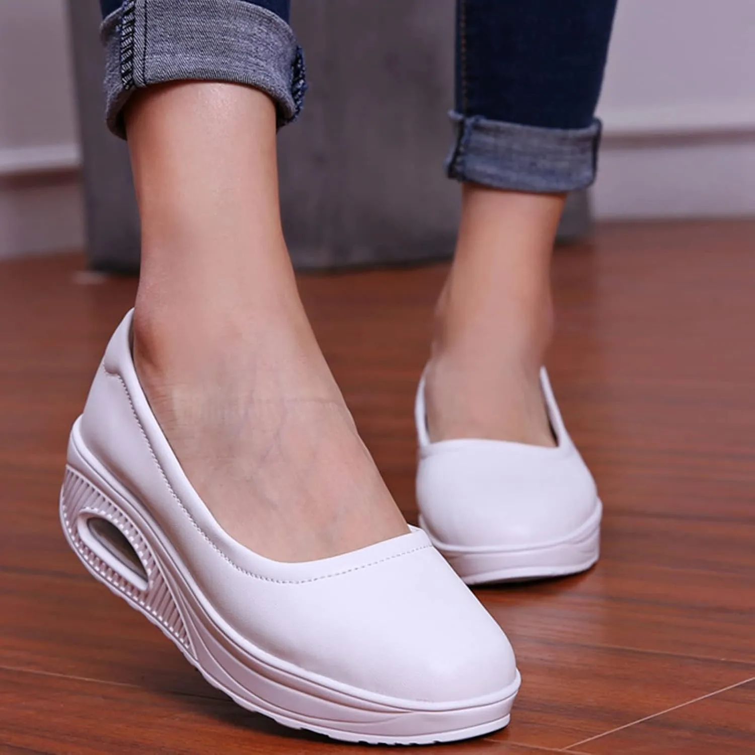 Touchmosees Air Cushion Nurse Sneakers Orthopedic Diabetic Walking Wedge Sneaker Platform Breathable Sneakers