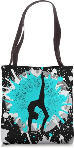 Turquoise Gymnastics Modern Gymnast Loves To Tumble Tumbling Tote Bag