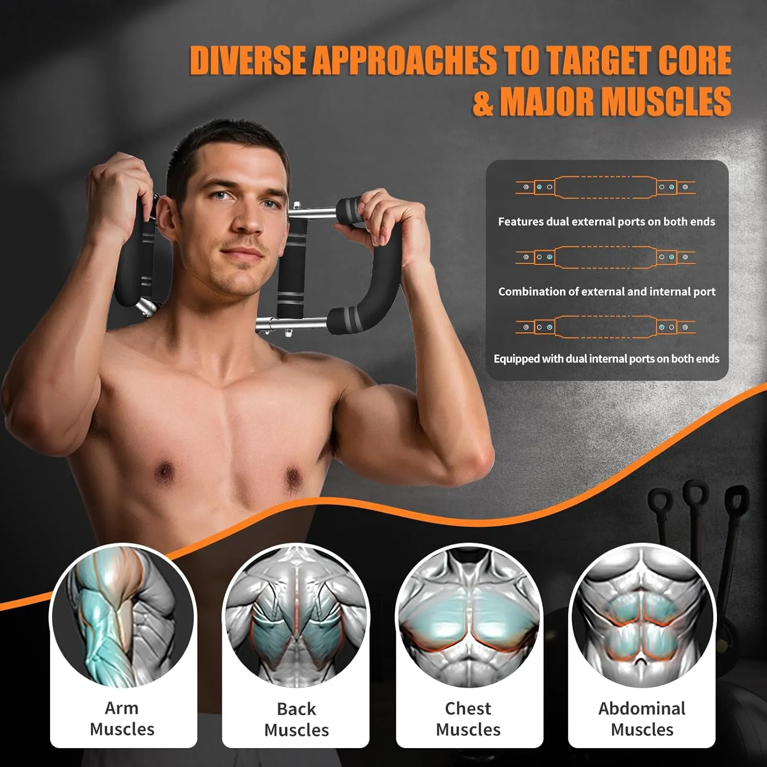 Twister Arm Trainer for Men & Women, Chest Workout Equipment | Multi-Functional Arm Strengthener - Adjustable Double Steel Spring Home Gym Fitness Equipment Enhance Upper Body Muscle Strength