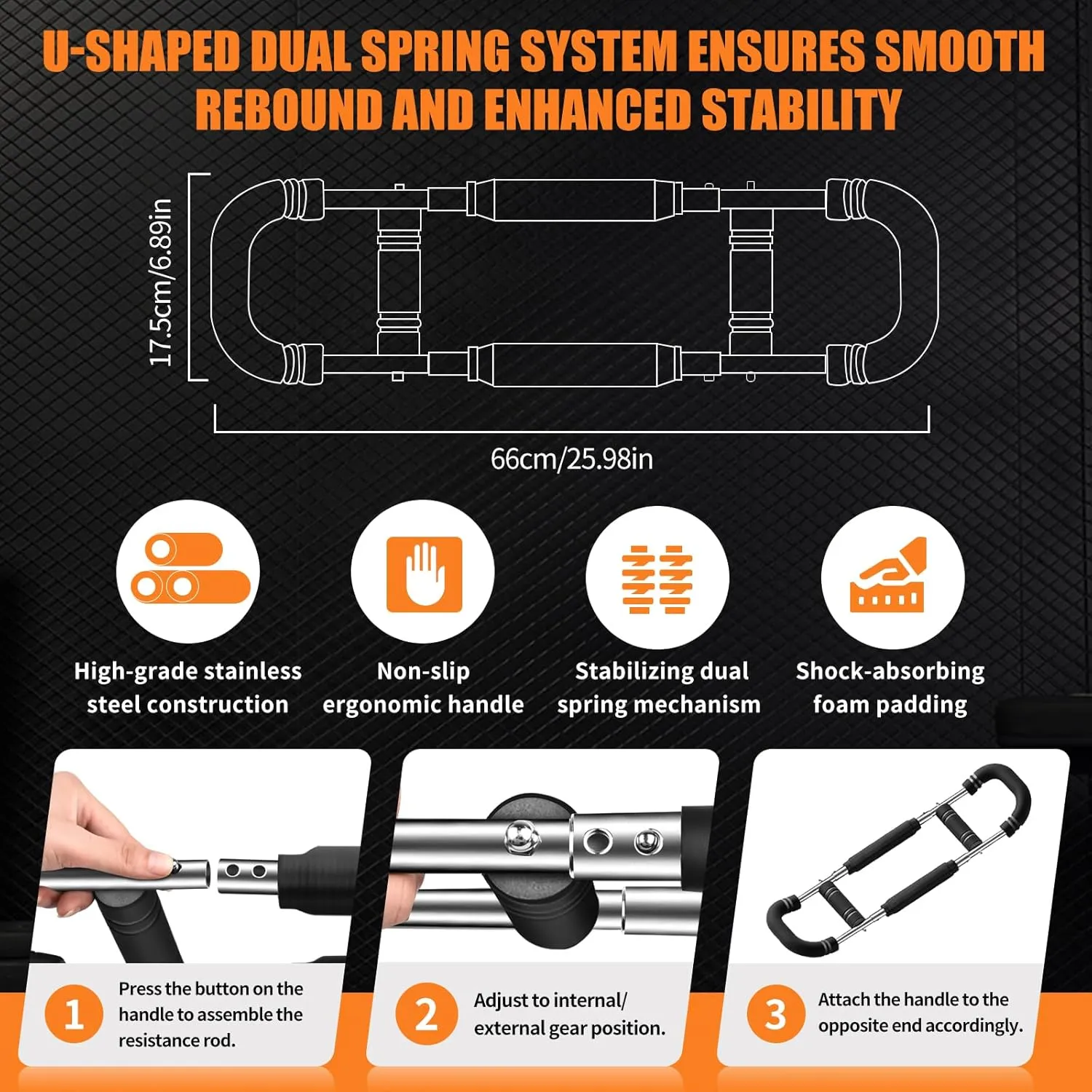 Twister Arm Trainer for Men & Women, Chest Workout Equipment | Multi-Functional Arm Strengthener - Adjustable Double Steel Spring Home Gym Fitness Equipment Enhance Upper Body Muscle Strength