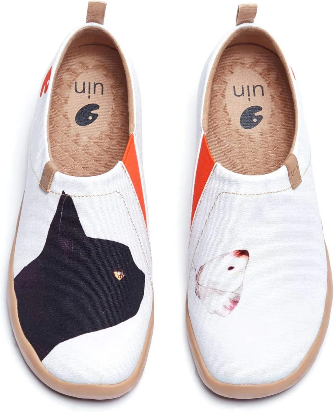 UIN Women's Slip On Sneakers Casual Loafers Knitted Art Painted Comfort Soft Walking Shoes