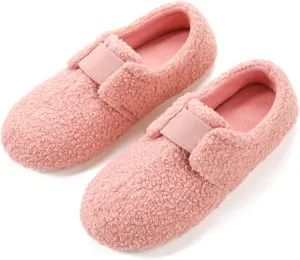 ULTRAIDEAS Women's Soft Curly Fleece Closed Back Indoor Slippers, House Slippers for Women With Elastic