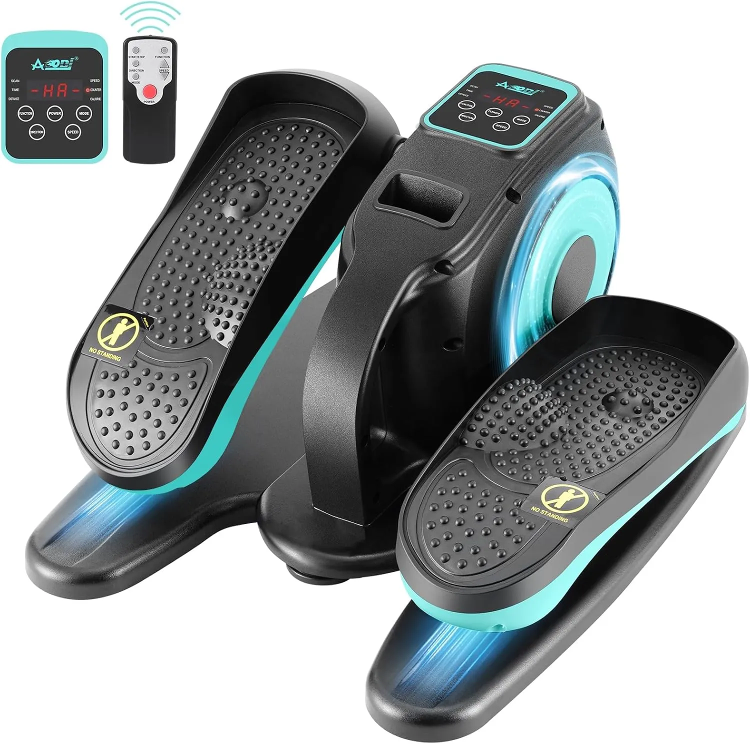 Under Desk Elliptical Machine, Ellipse Leg Exerciser for Seniors Adults, Adjustable Speeds Elliptical Trainer with Remote, Quiet & Portable Mini Seated Pedal Exerciser for Home Office Use