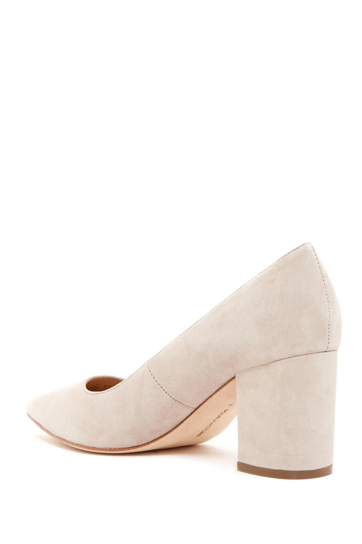 Val Efficient Pump On Sand Dress Slip Block Toe Pointed Victoire Pour La Heel Future-proof Kid Suede