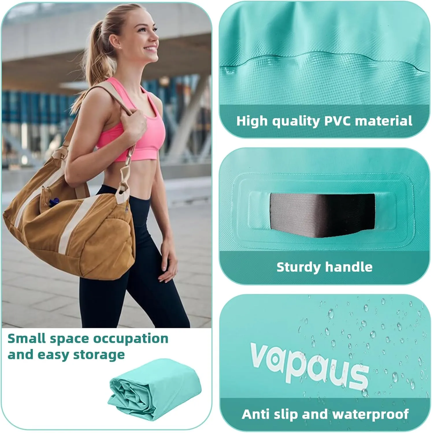 Vapaus Gymnastics Air Barrel Inflatable Tumbling Roller Mat Back Handspring Trainer Air Tumbler Octagon Barrel Gymnastics Equipment for Tumble Track Cheerleading Yoga Training Durable AntiSlip Double Seal Without Pump