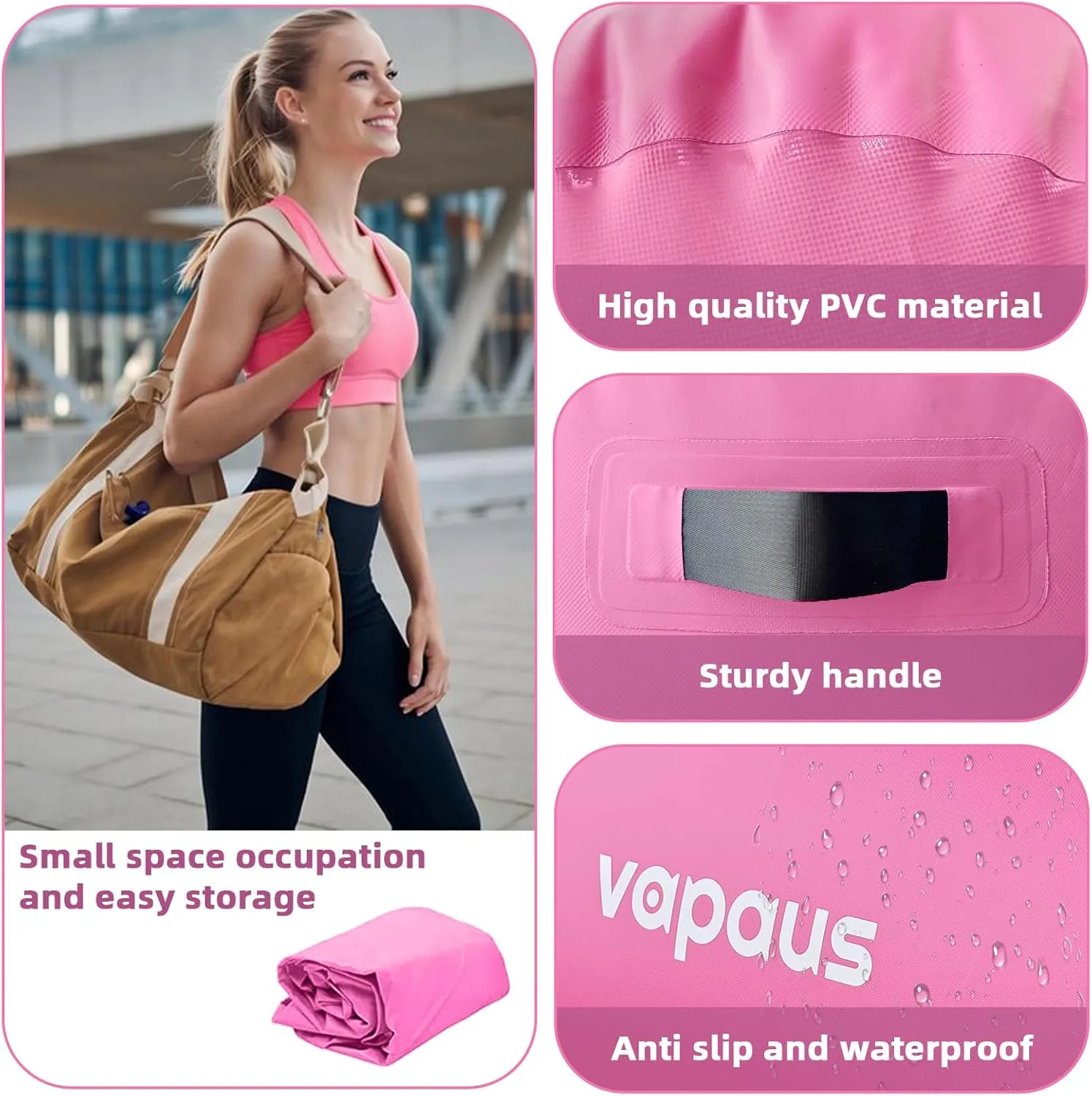 Vapaus Gymnastics Air Barrel Inflatable Tumbling Roller Mat Back Handspring Trainer Air Tumbler Octagon Barrel Gymnastics Equipment for Tumble Track Cheerleading Yoga Training Durable AntiSlip Double Seal Without Pump