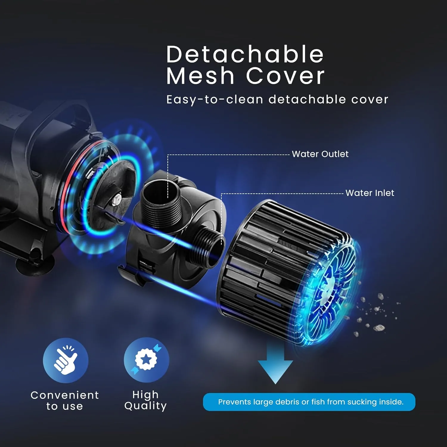 VIVOHOME Electric 120W 2700GPH Submersible Water Pump for Koi Pond Pool Waterfall Fountains Fish Tank and Aquarium