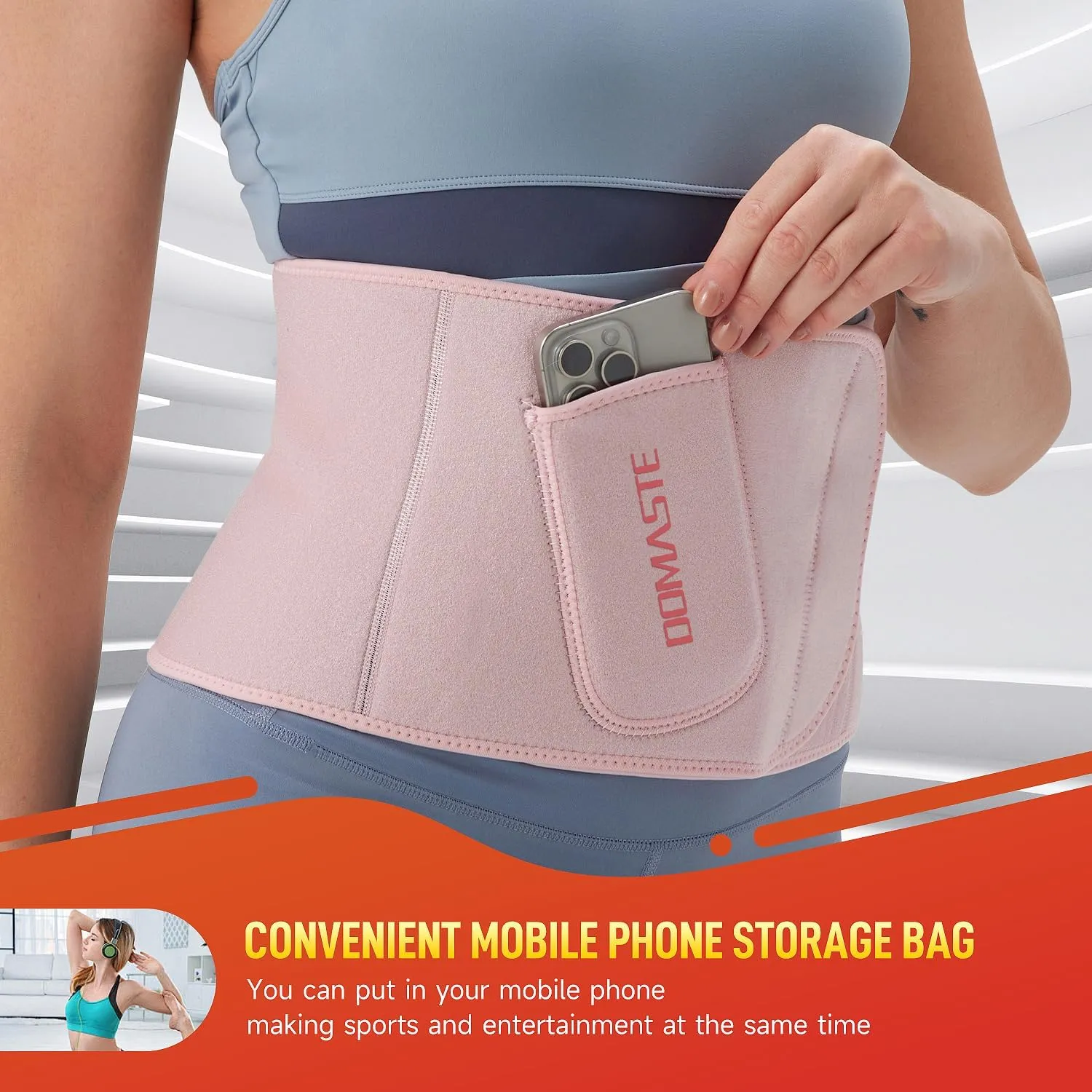 Waist Trimmer for Women & Men - Sweat Belt Waist Trainer Stomach Wrap for High-Intensity Training & Workouts